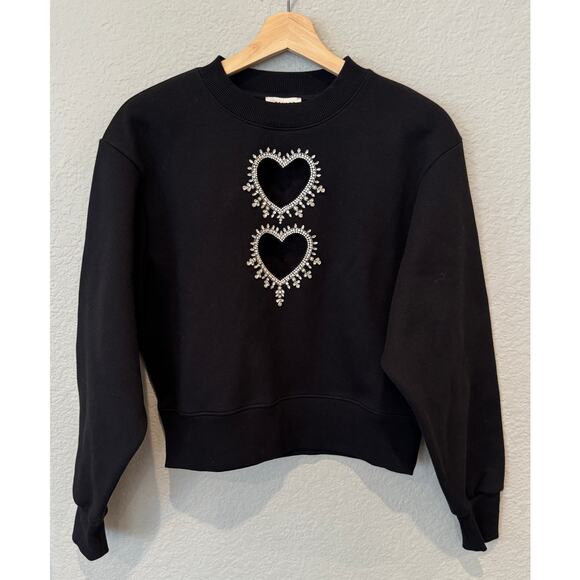 NWT Sandro Lova Embellished Cutout Sweatshirt Size 0 - Picture 12 of 13